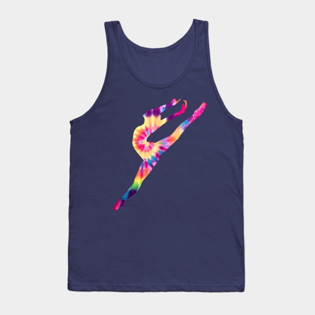 Tie Dye Dancer Gymnast Silhouette Tee Tank Top by charlescheshire